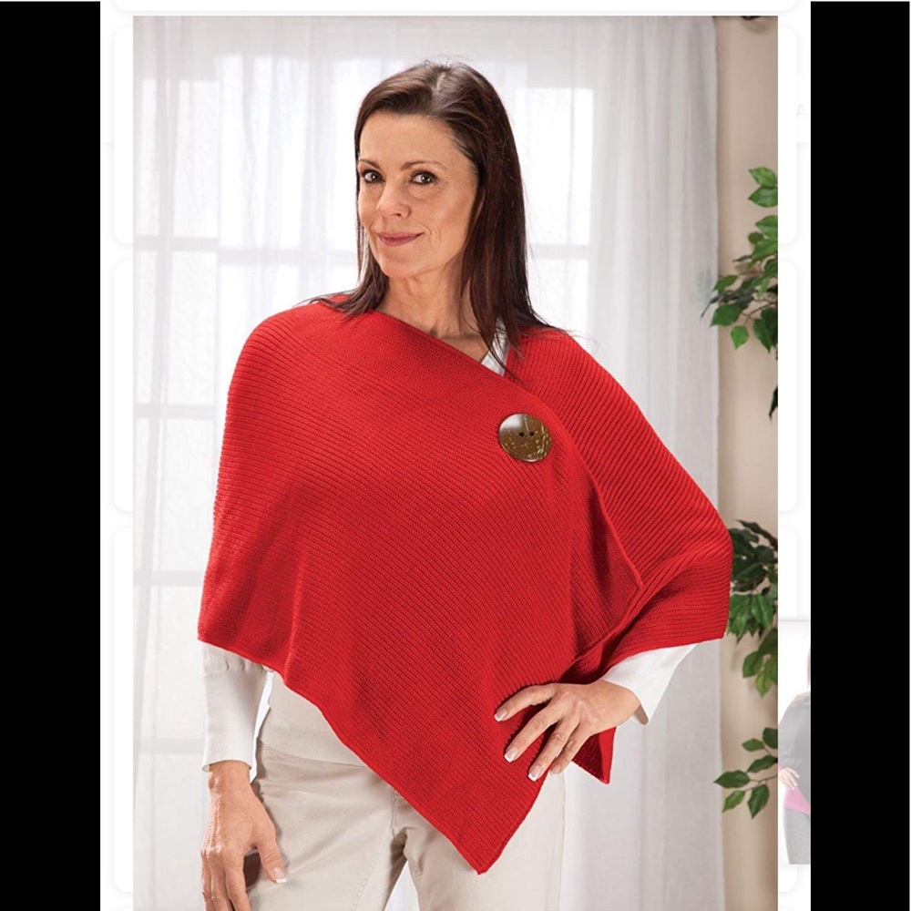 Shawl by Sawyer Creek Red NEW! OS